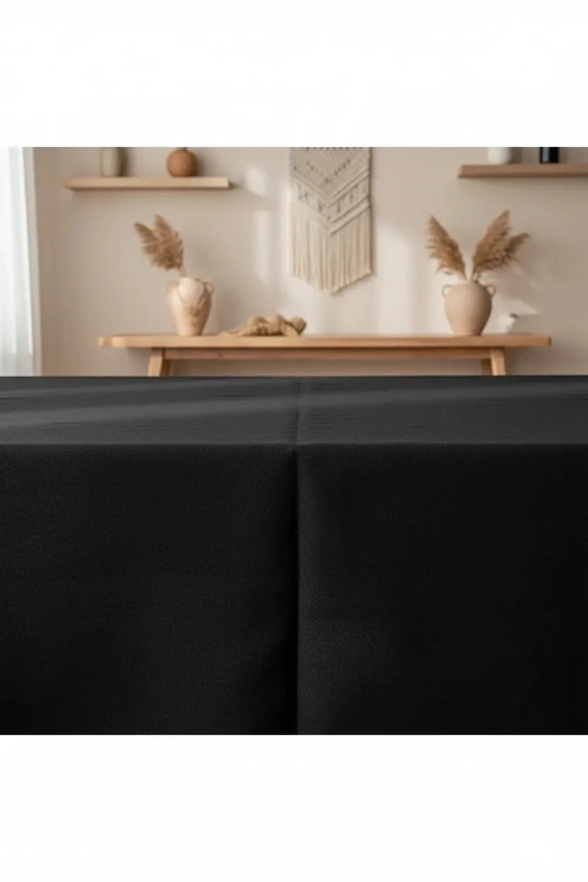 NDC HOME Premium Keten Siyah (DÜZ) Masa Örtüsü