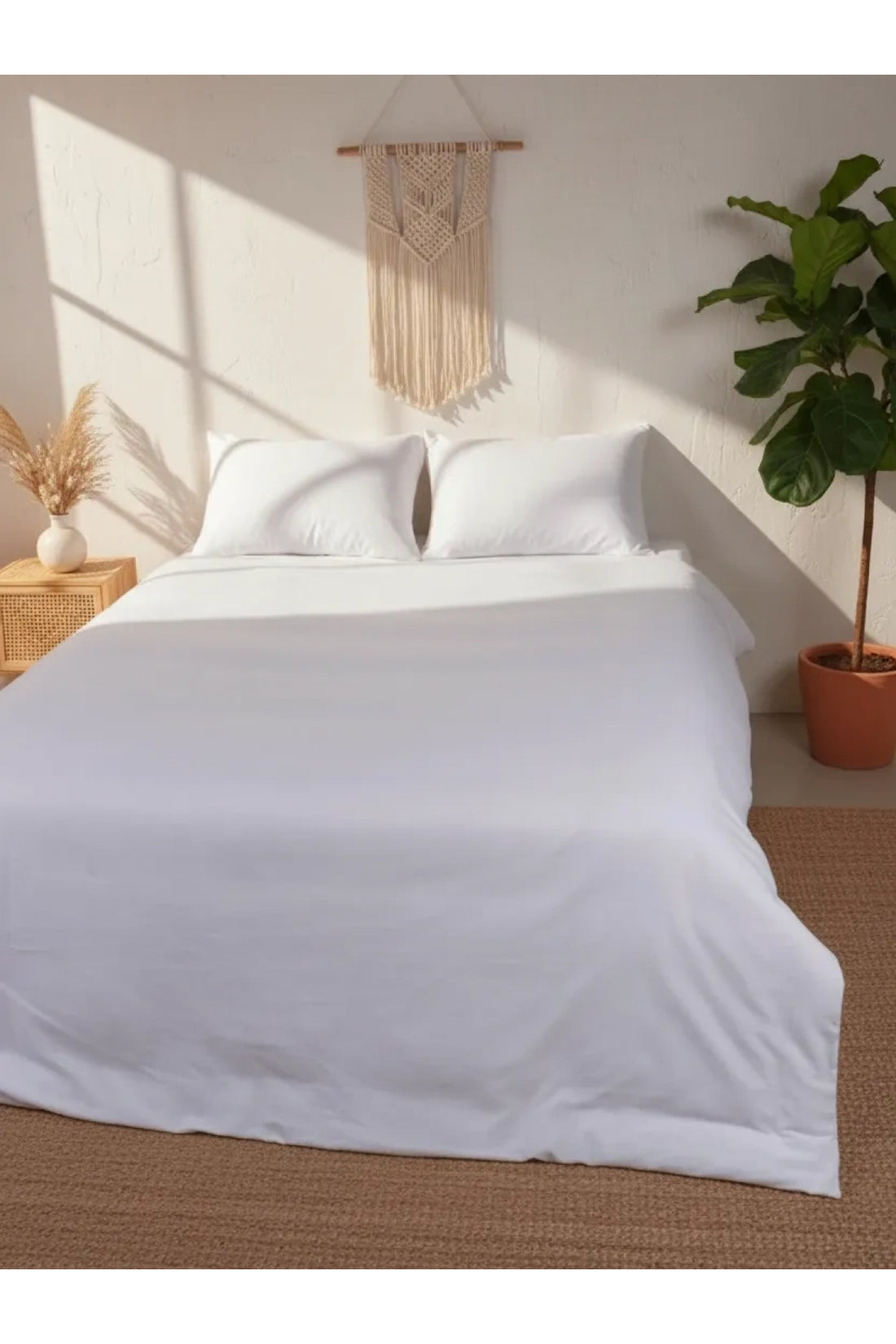 NDC HOME Beyaz Yıkanmış Çift Kişilik Nevresim Yastık Seti (200 X 220)