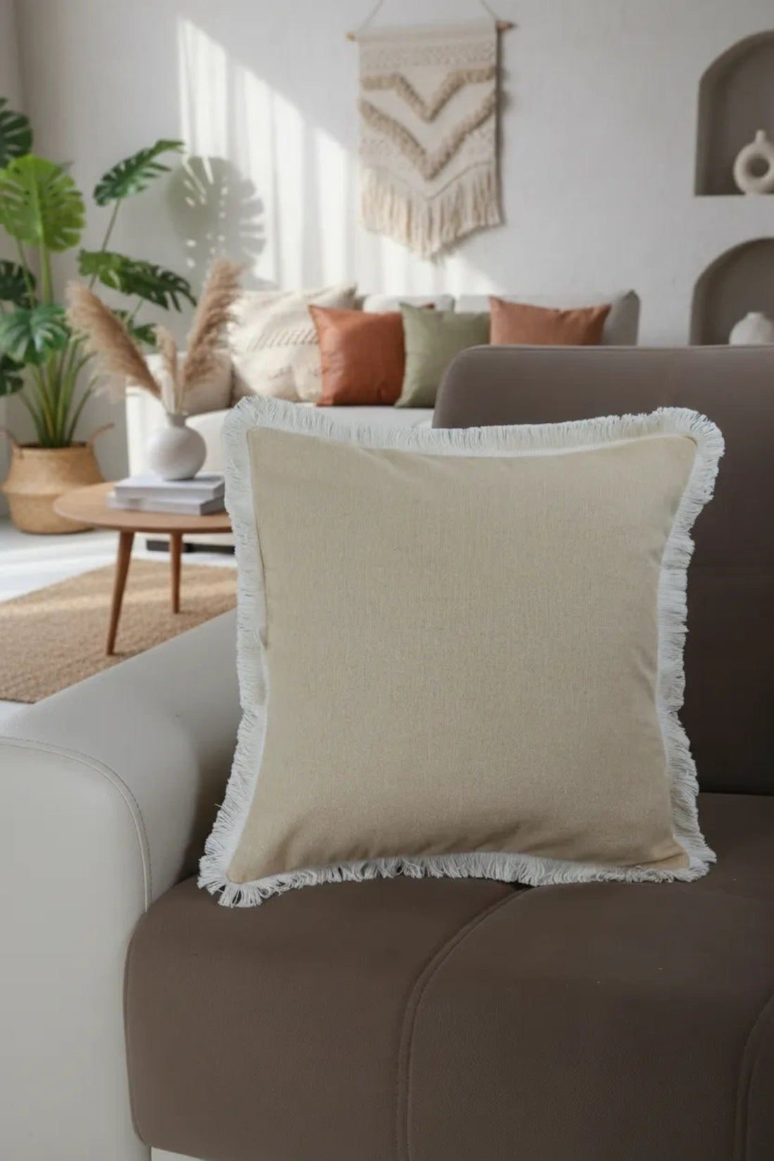NDC HOME Sarı Püsküllü Kırlent Kırlent Kılıfı 43 X 43