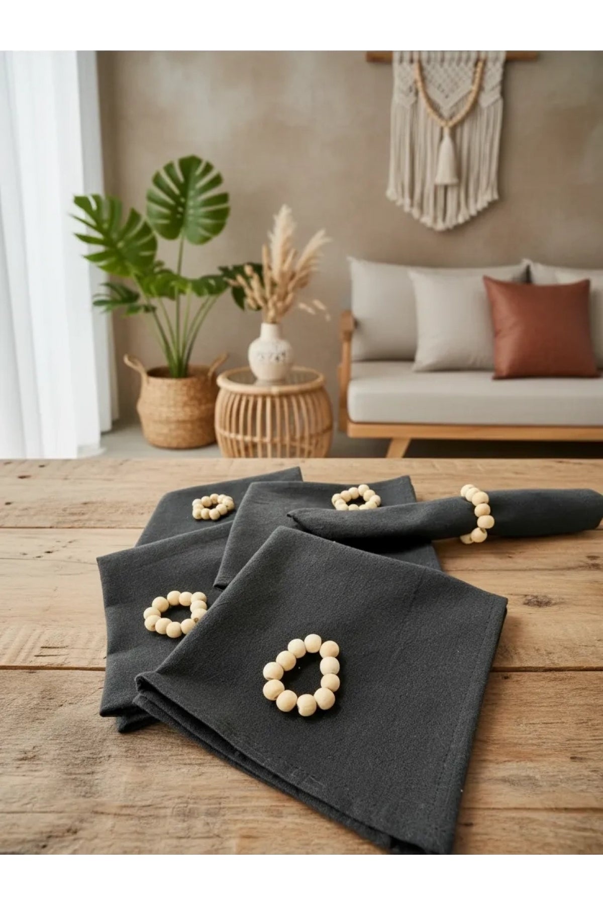 NDC HOME Füme(KoyuGri) Premium Peçete Takımı 6lı (TOKA HEDİYELİ) 40x40
