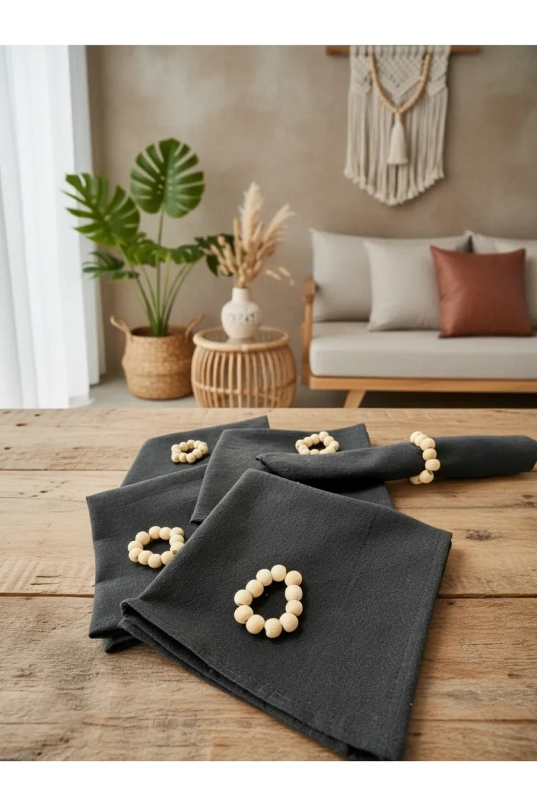 NDC HOME Füme(KoyuGri) Premium Peçete Takımı 6lı (TOKA HEDİYELİ) 40x40