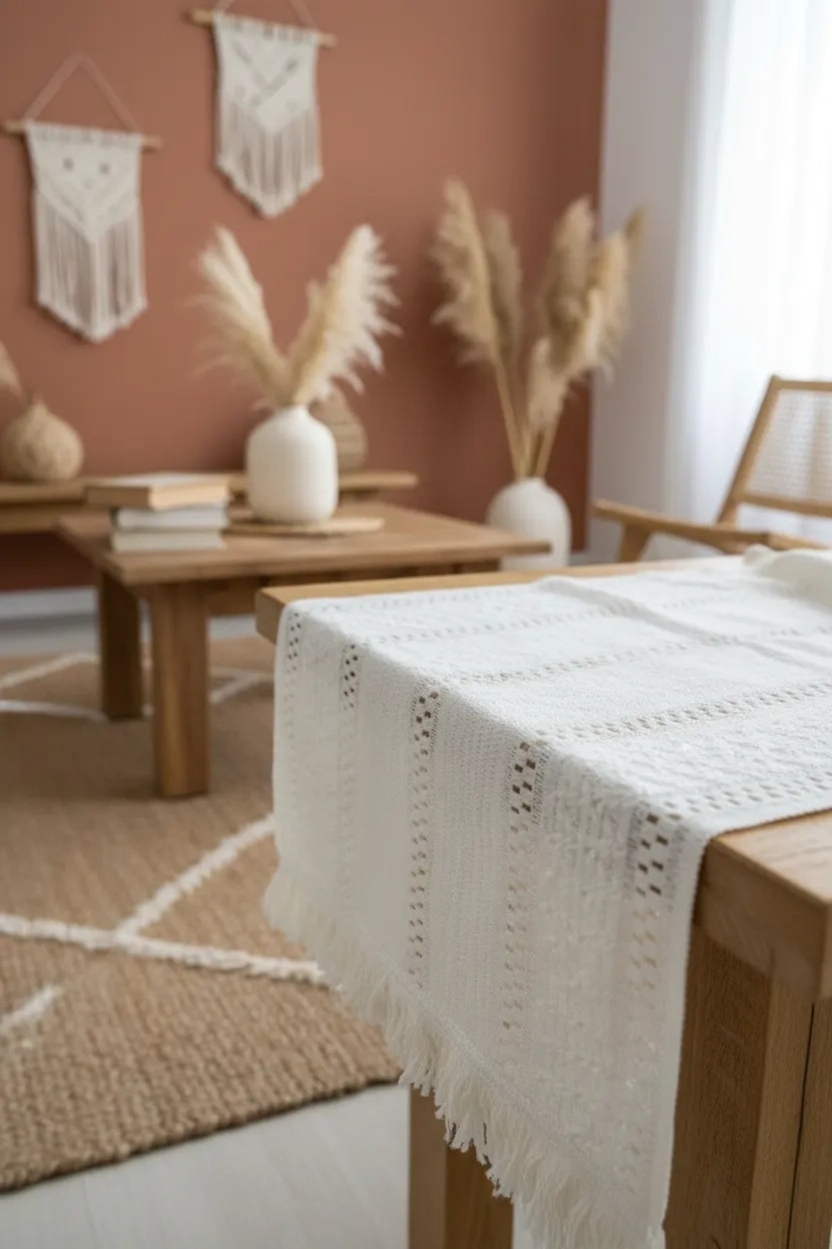 NDC HOME Ham Dantel Örme 2 Lİ Runner Masa Örtüsü 35 x 80