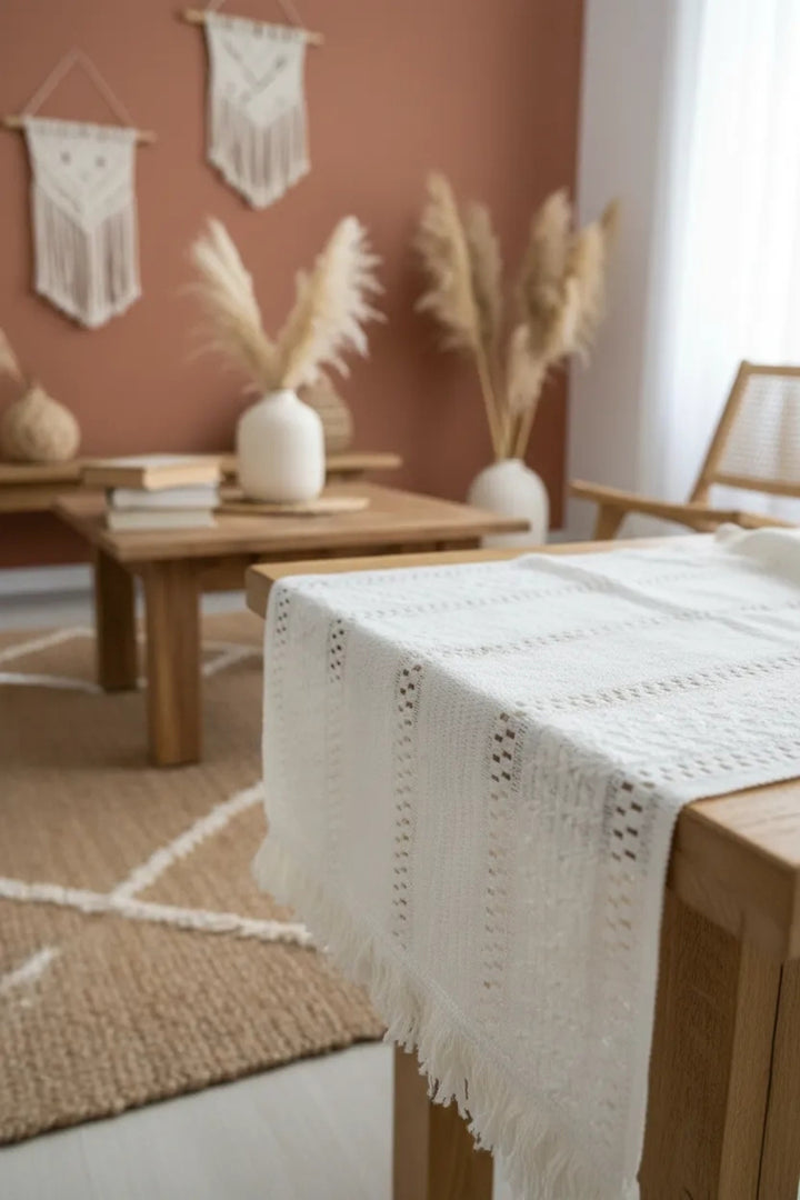 NDC HOME Ham Dantel Örme 2 Lİ Runner Masa Örtüsü 35 x 80