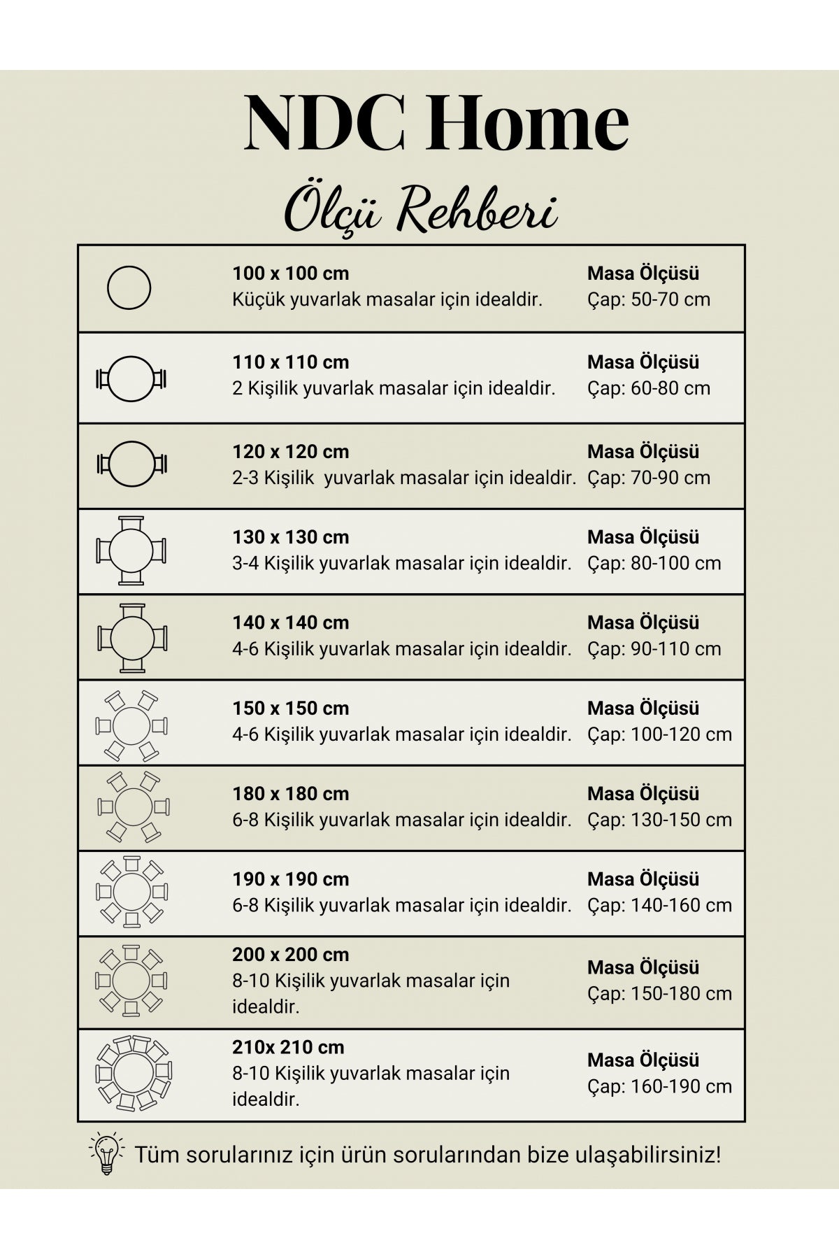 Premium Beyaz Keten Fırfırlı Yuvarlak Masa Örtüsü