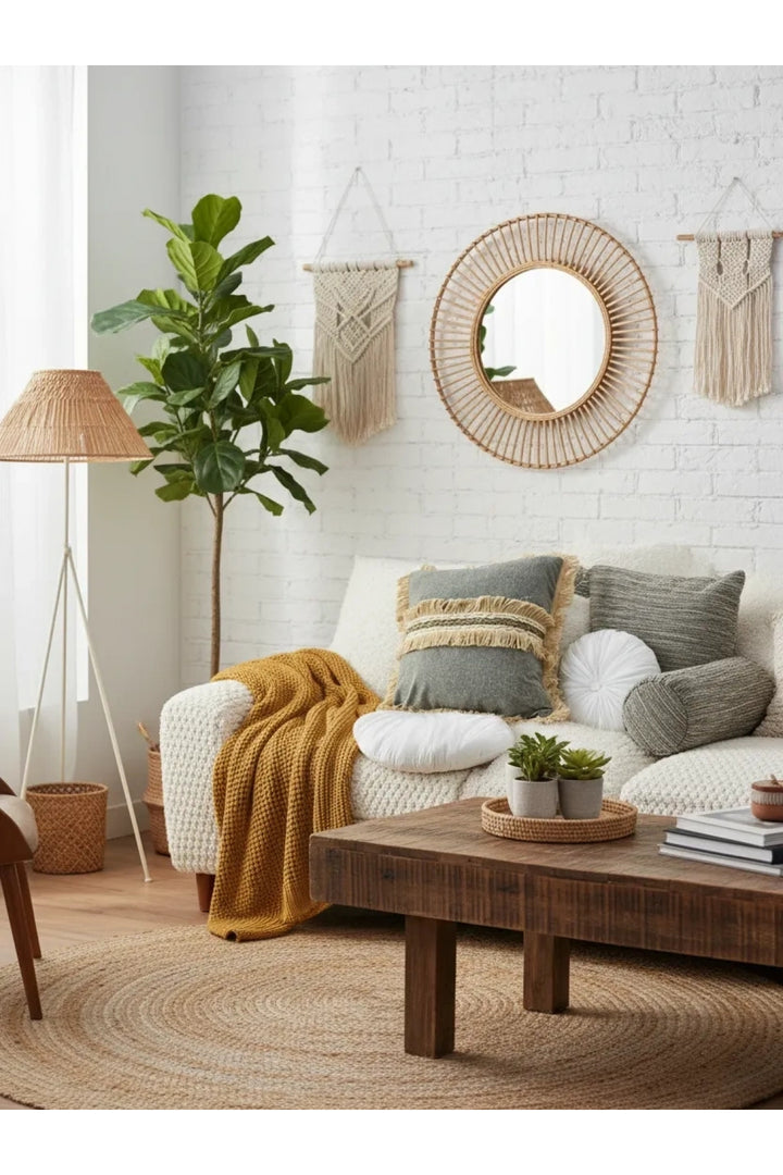 NDC HOME Gri Antrasit Jütlü Püskllü Kırlent Kırlent Kılıfı (43 x 43 )