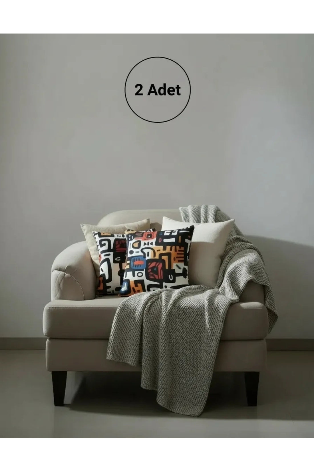NDC HOME Renkli Soyut Desenli Dekoratif Kırlent – Modern Geometrik Tasarım 45 x 45 cm