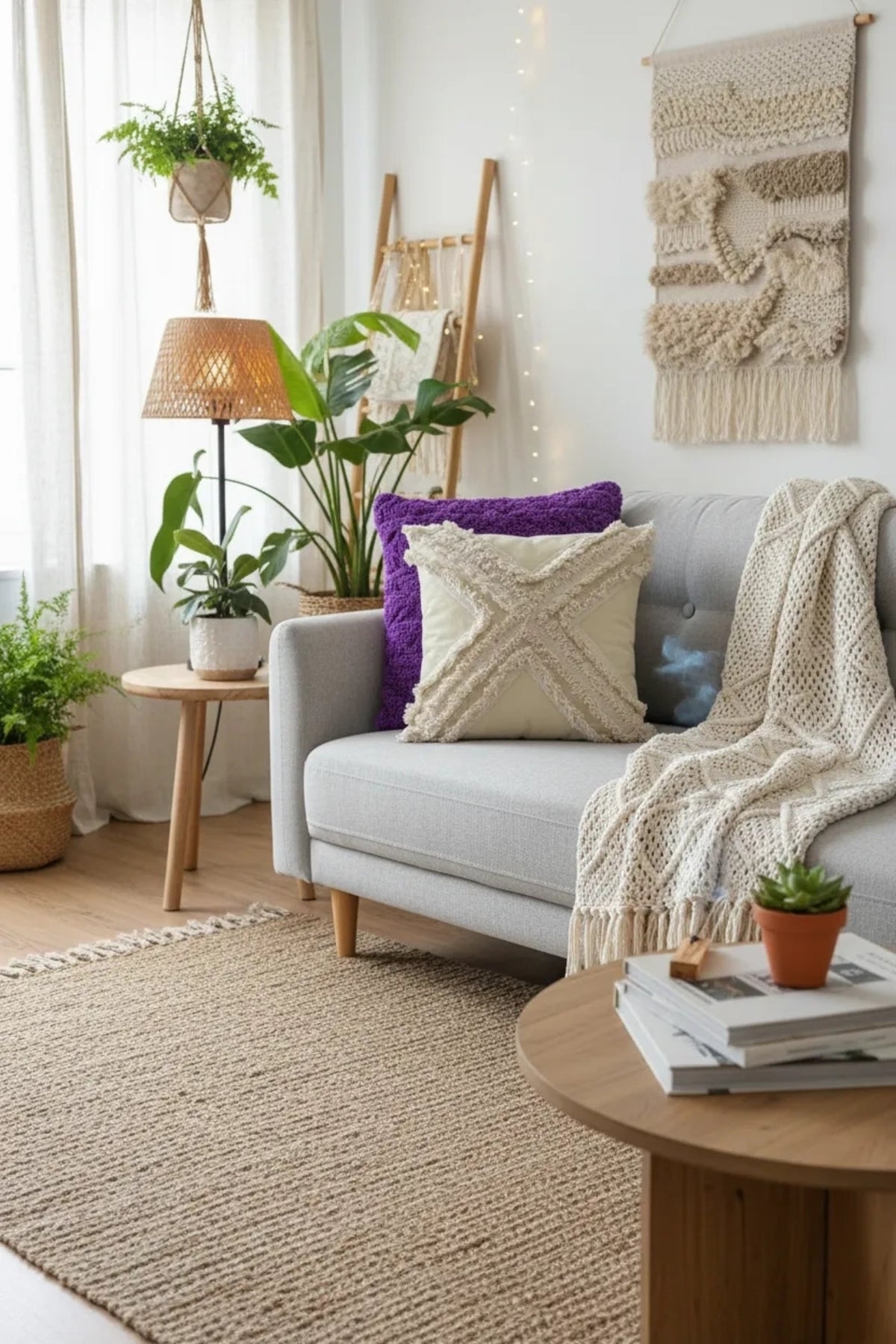 NDC HOME Sarı Renk Keten Çoklu Püsküllü Kırlent 2 Adet Kırlent Kılıfı(43 X 43)
