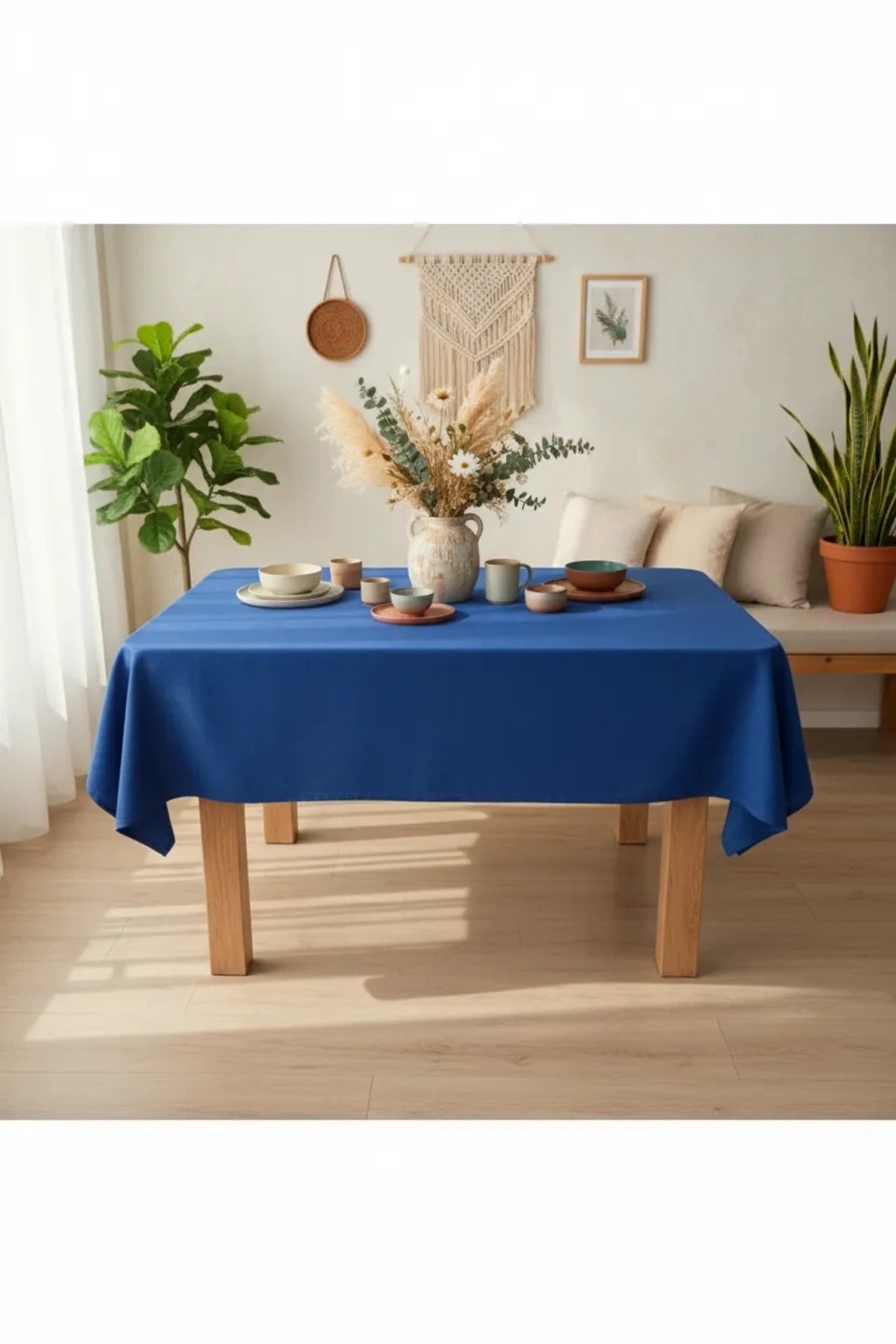 NDC HOME Premium Keten Lacivert (DÜZ) Masa Örtüsü