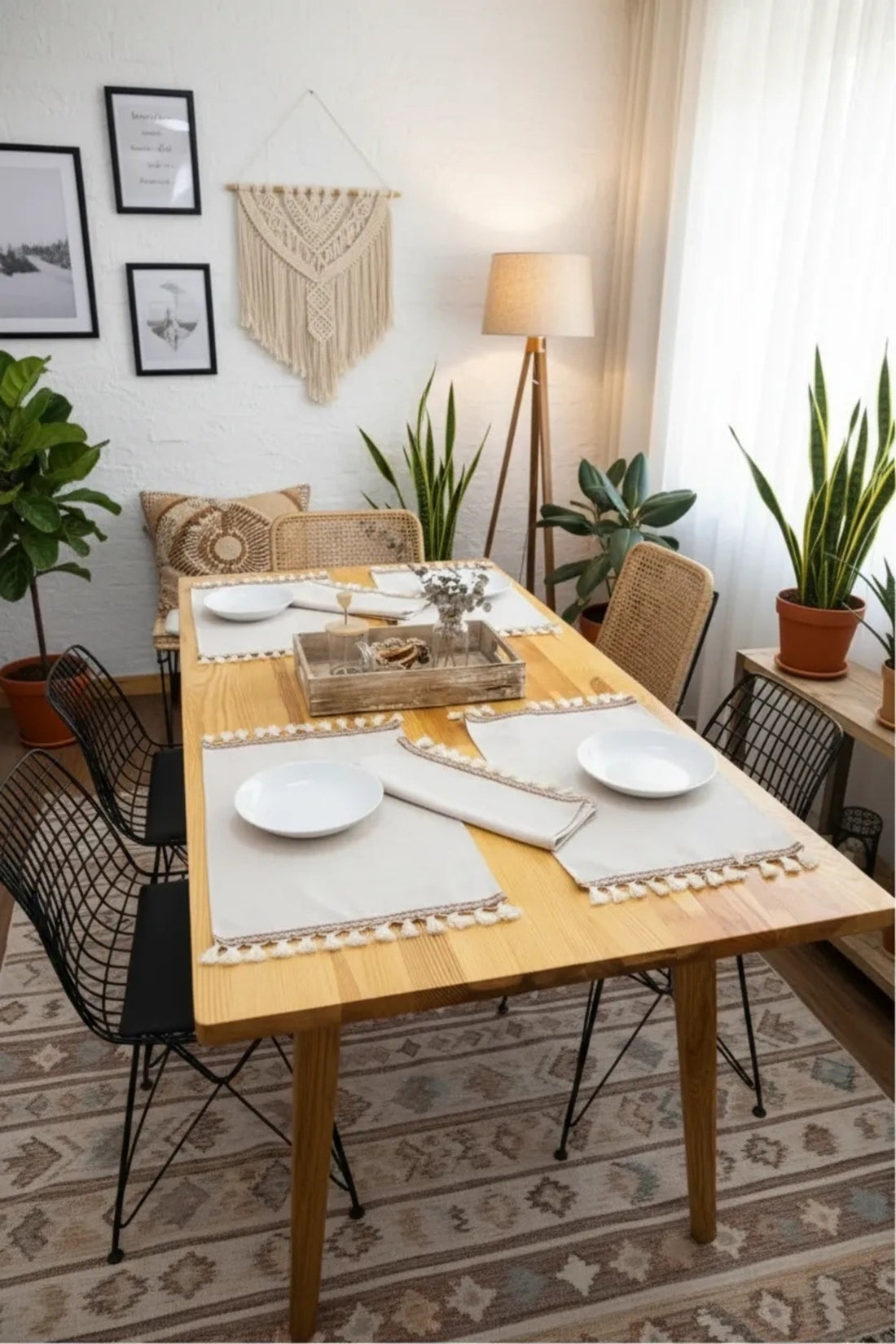 NDC HOME Bej Renk 6lı Kahve Ponponlu Amerikan Servisi