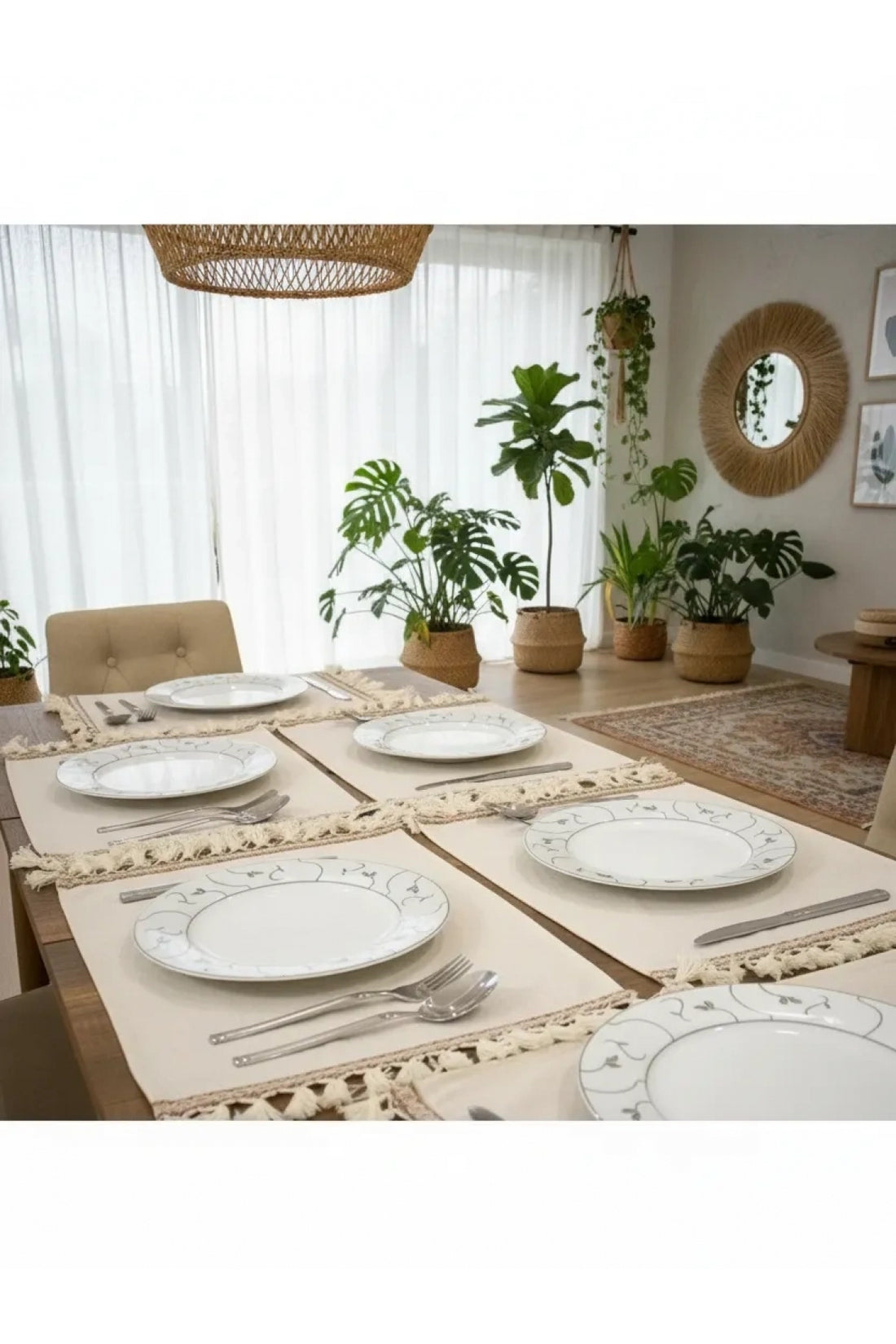NDC HOME 6lı Keten Amerikan Servis Seti 35x55