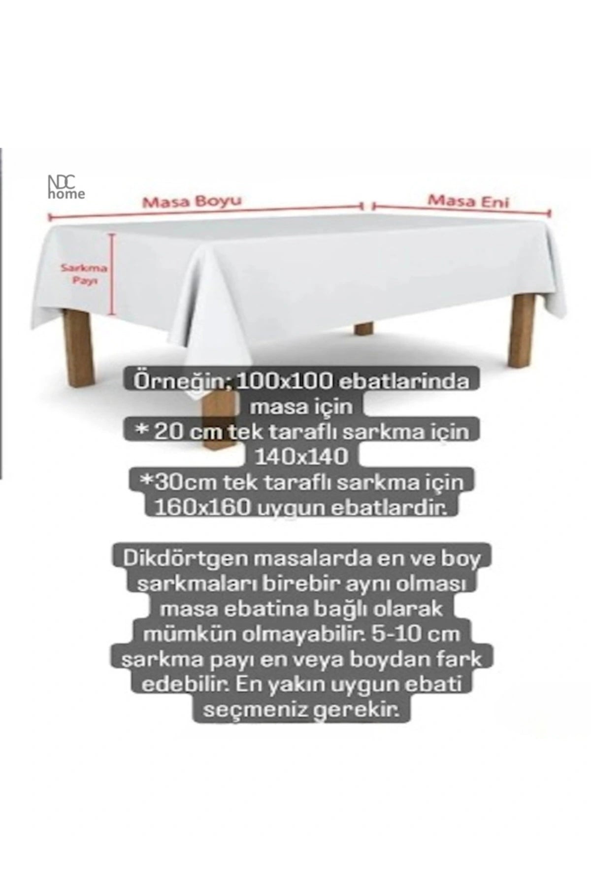 NDC HOME Bej Keten FIRFIRLI Masa Örtüsü