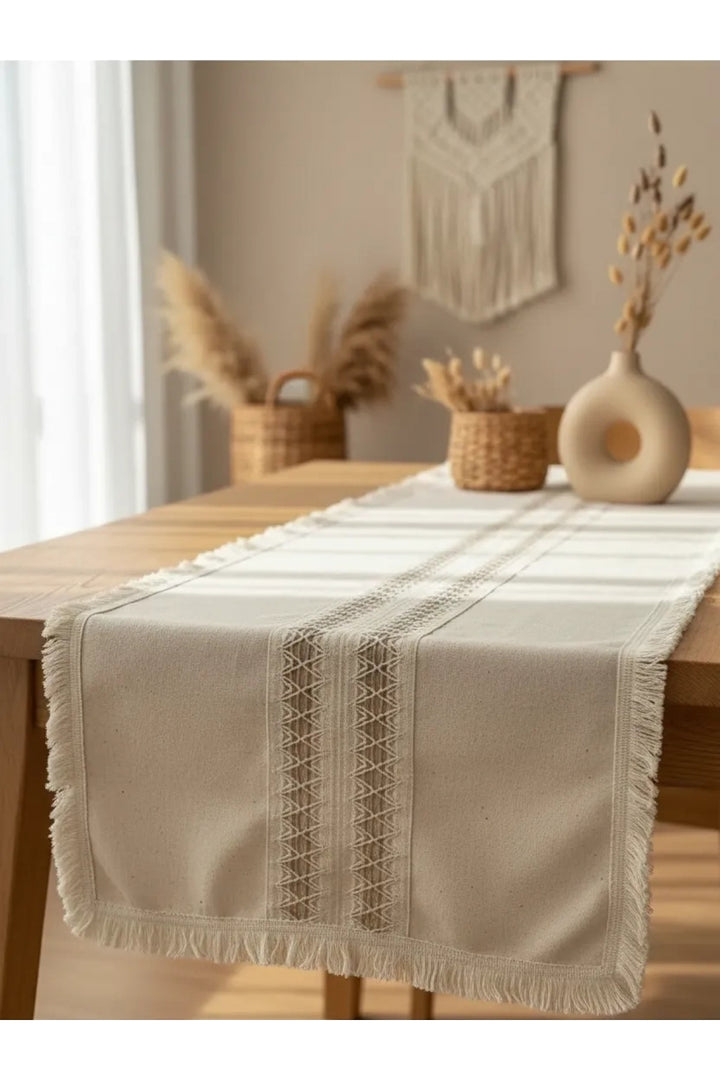 NDC HOME Püsküllü Ara Dantelli Runner (40 x 80) Tekli