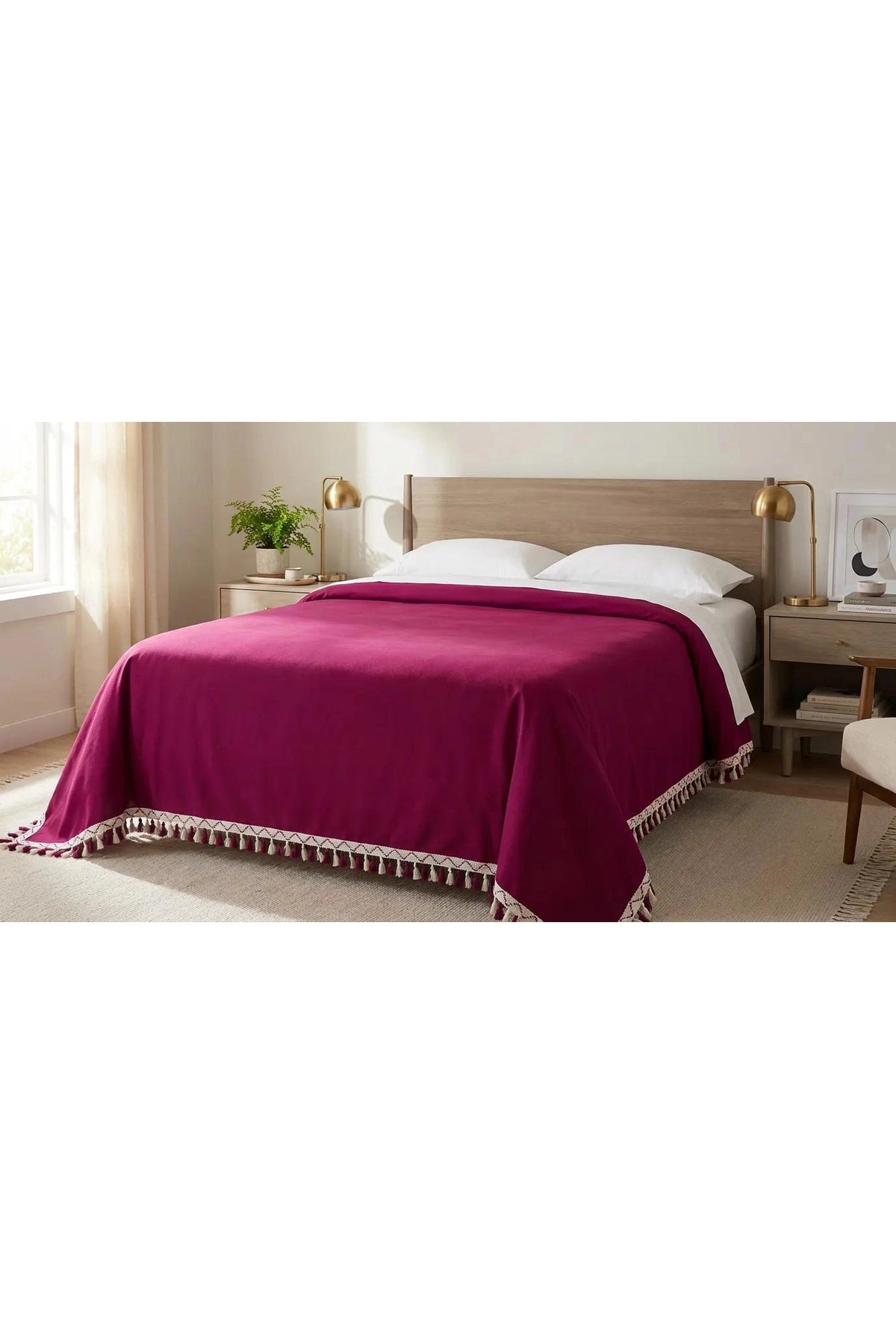 NDC HOME Çift Kişilik Yatak Örtüsü 200 x 230 cm - Bordo