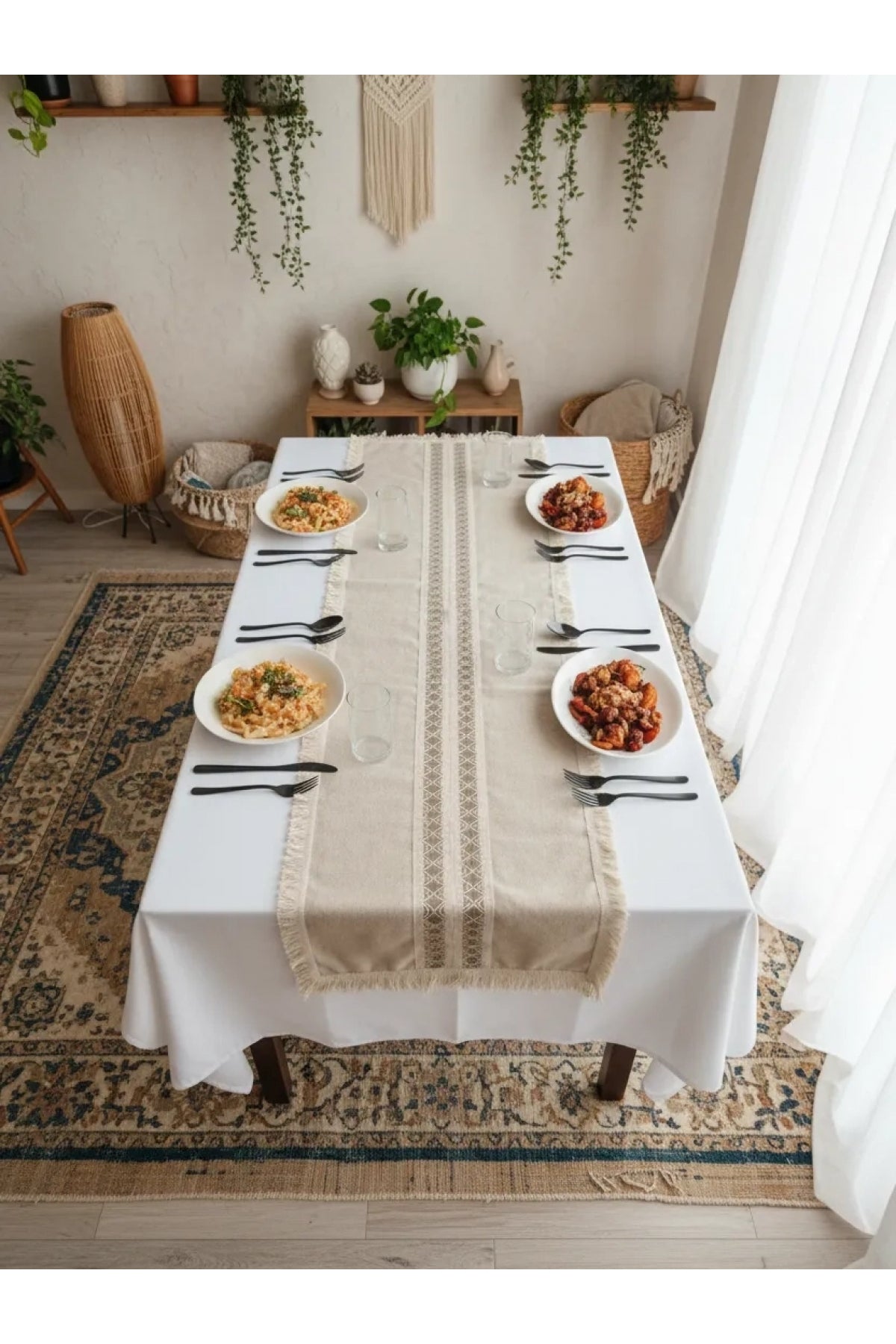 NDC HOME Püsküllü Ara Dantelli Runner (40 x 80) Tekli