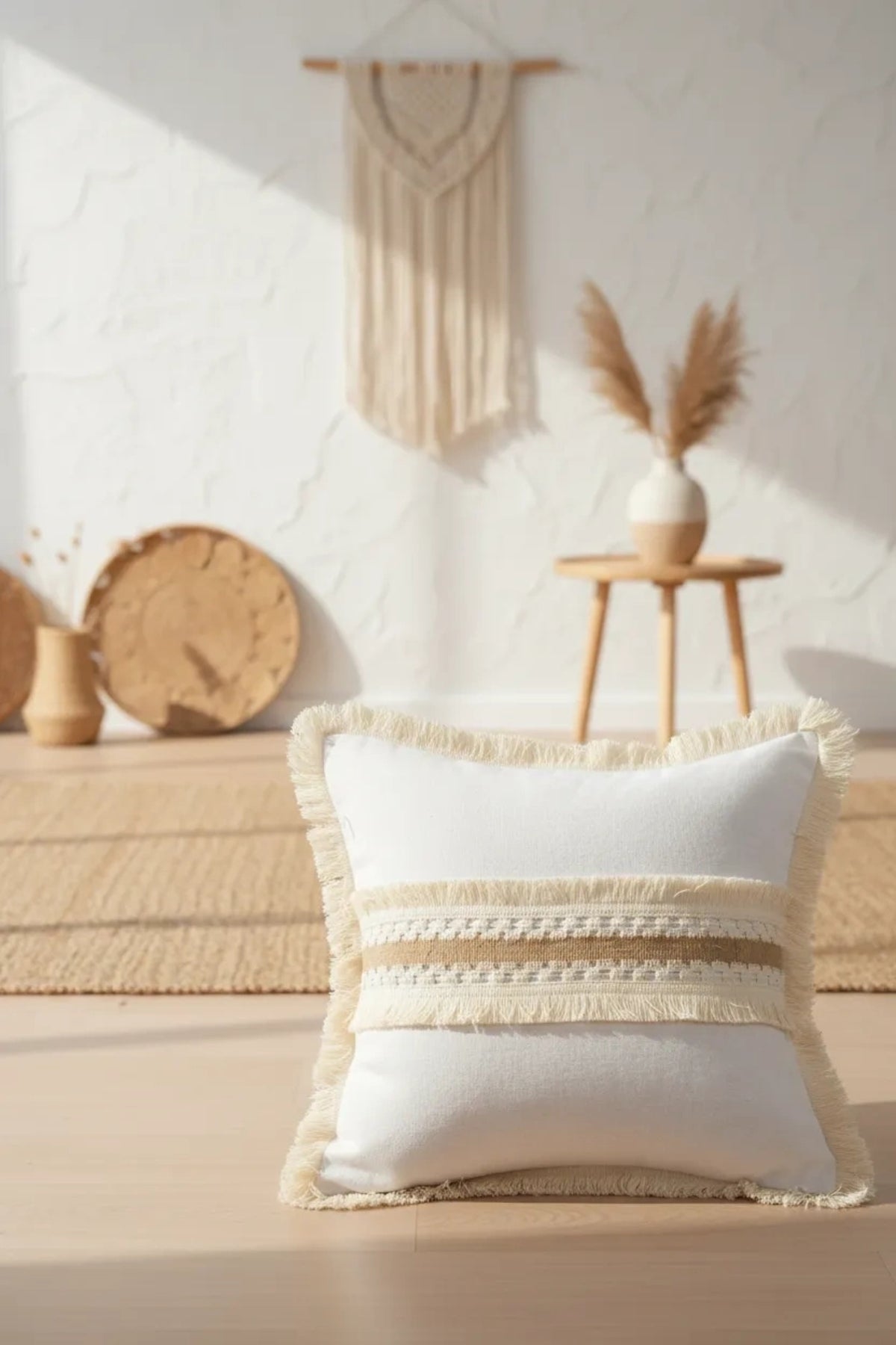 NDC HOME Beyaz Kalın Dantel Kırlent Kırlent Kılıfı 43 X 43