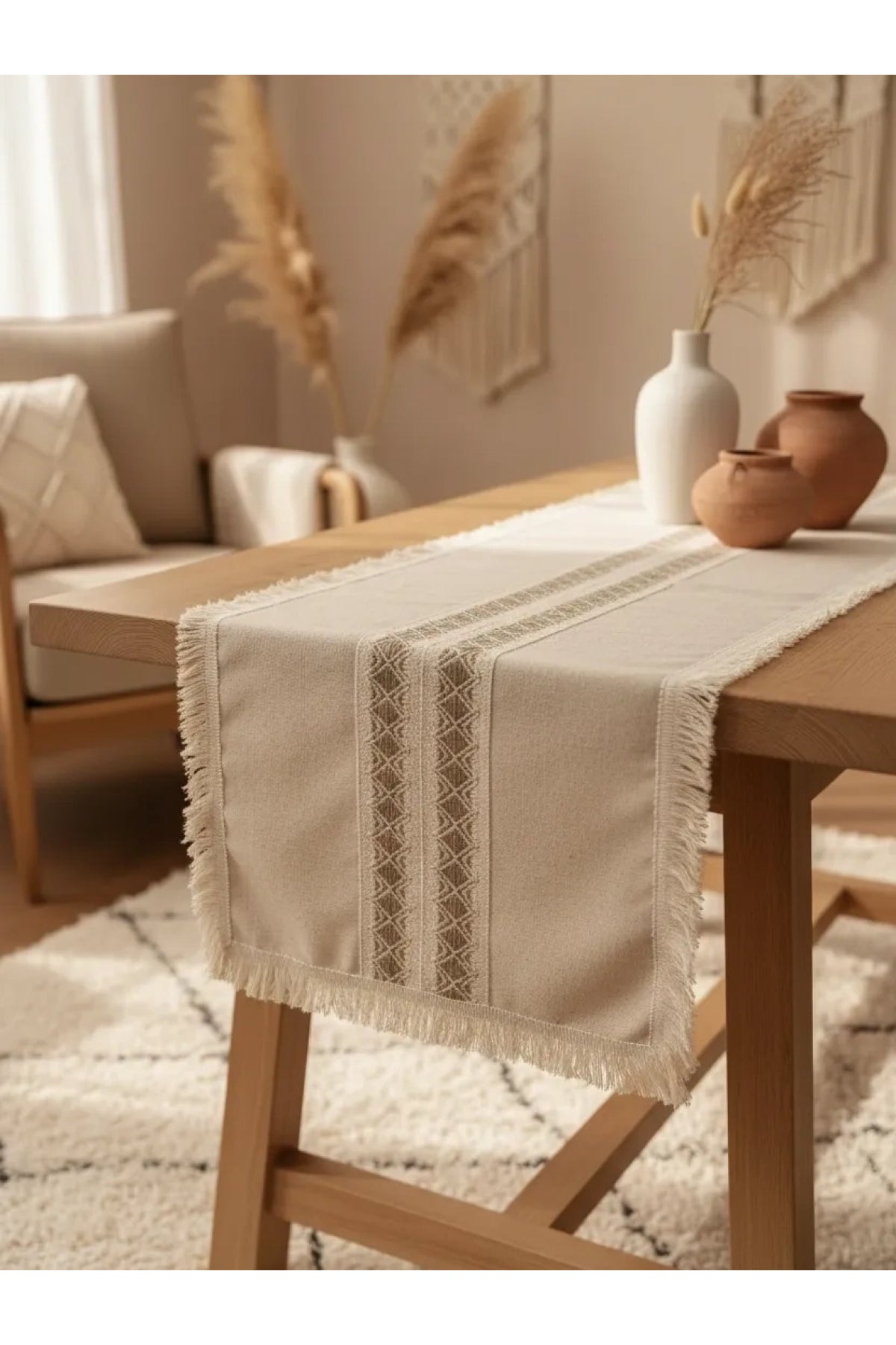 NDC HOME Püsküllü Ara Dantelli Runner (40 x 80) Tekli