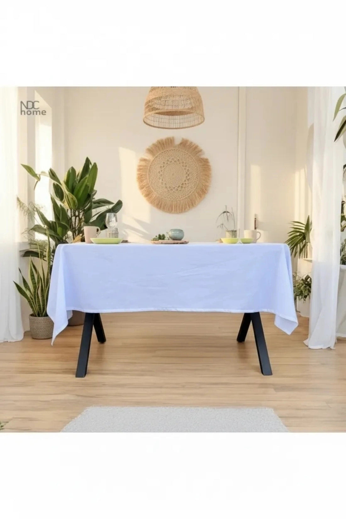 NDC HOME Premium Keten Beyaz (DÜZ) Masa Örtüsü