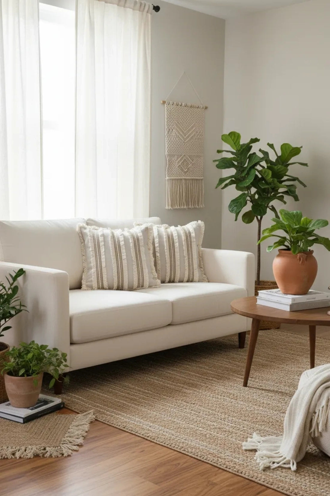 NDC HOME Üç Dantelli Püsküllü Ham Keten Krem Kırlent 2 Adet Kırlent Kılıfı(43 X 43)
