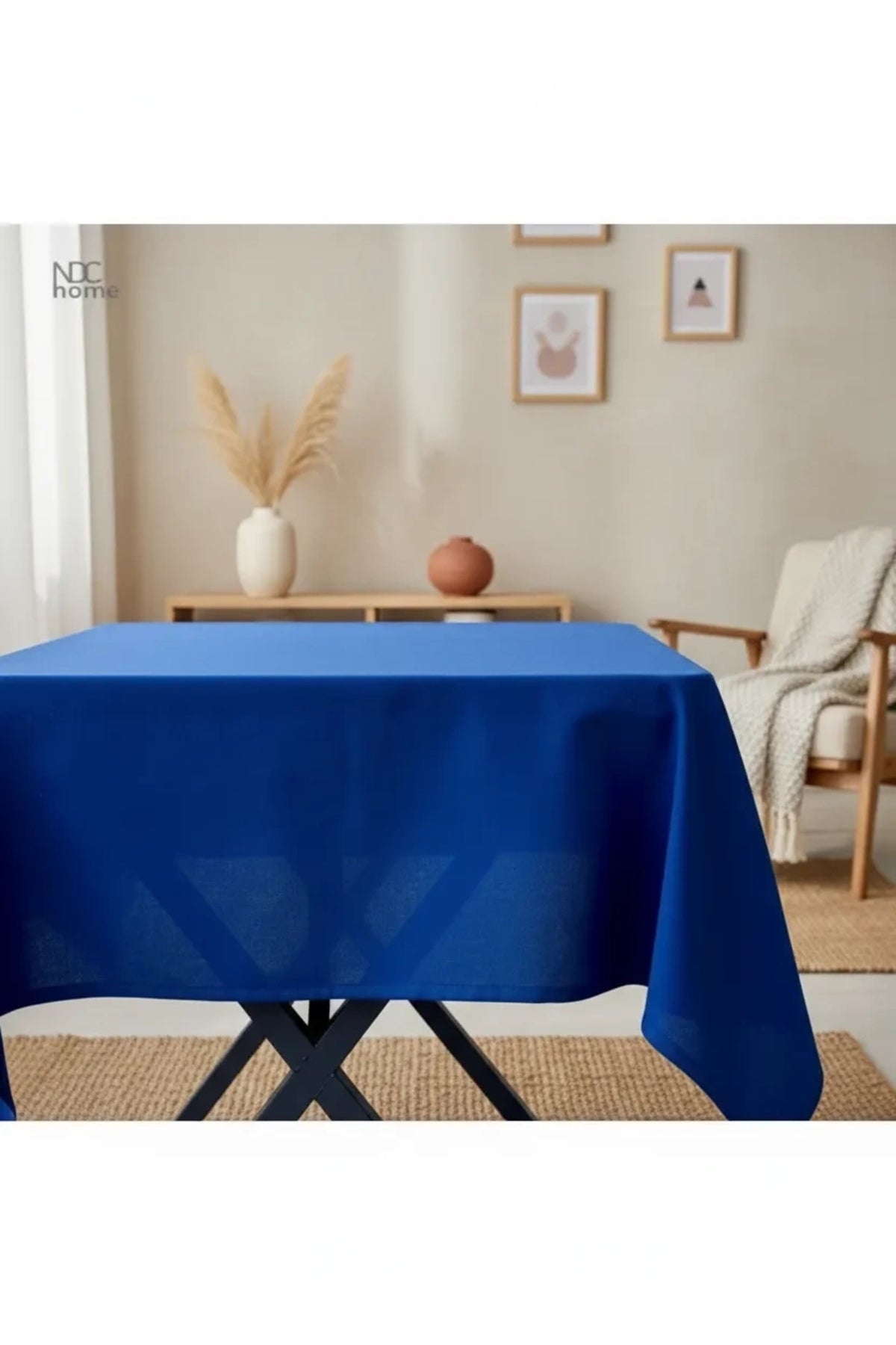 NDC HOME Premium Keten Lacivert (DÜZ) Masa Örtüsü