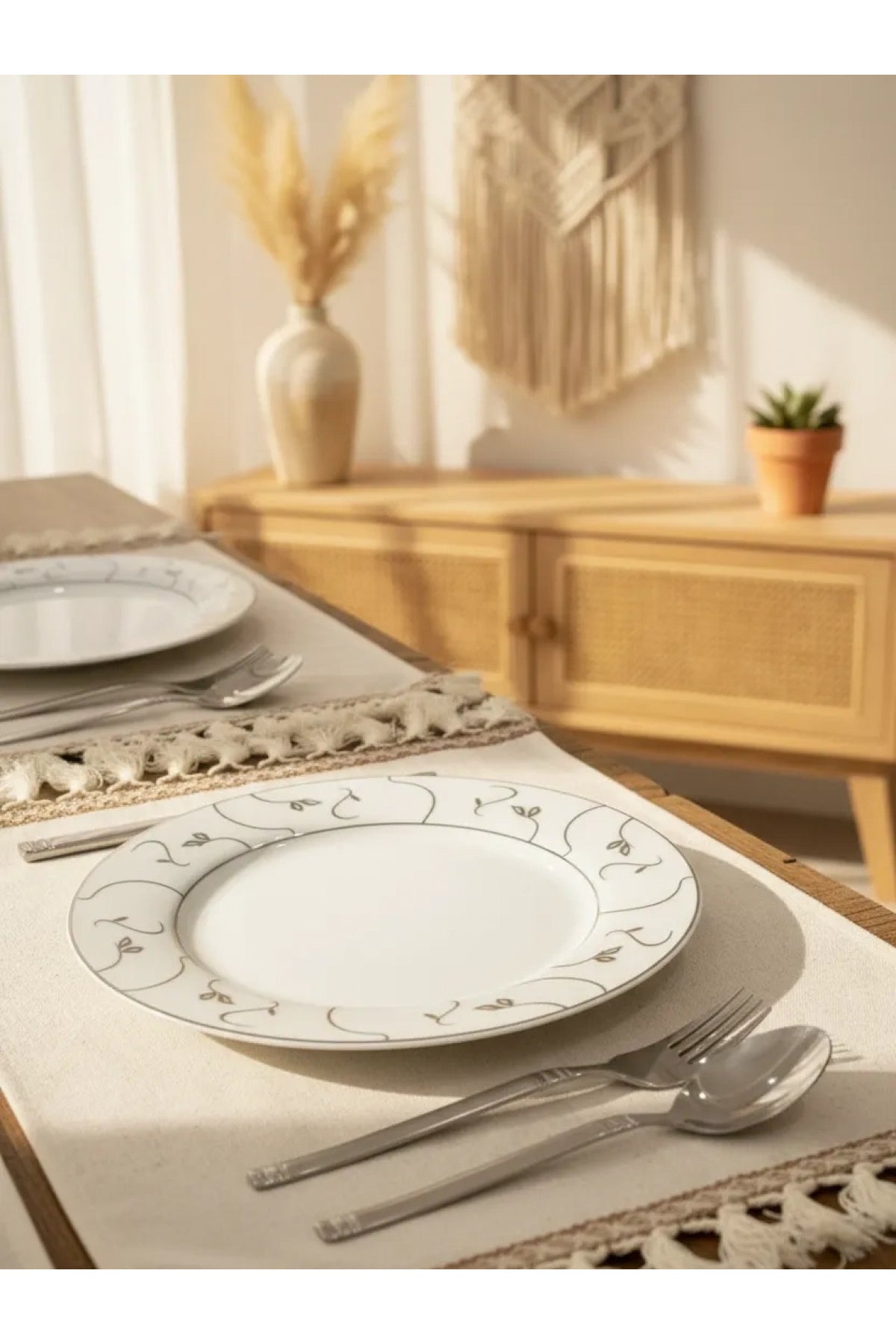 NDC HOME 6lı Keten Amerikan Servis Seti 35x55