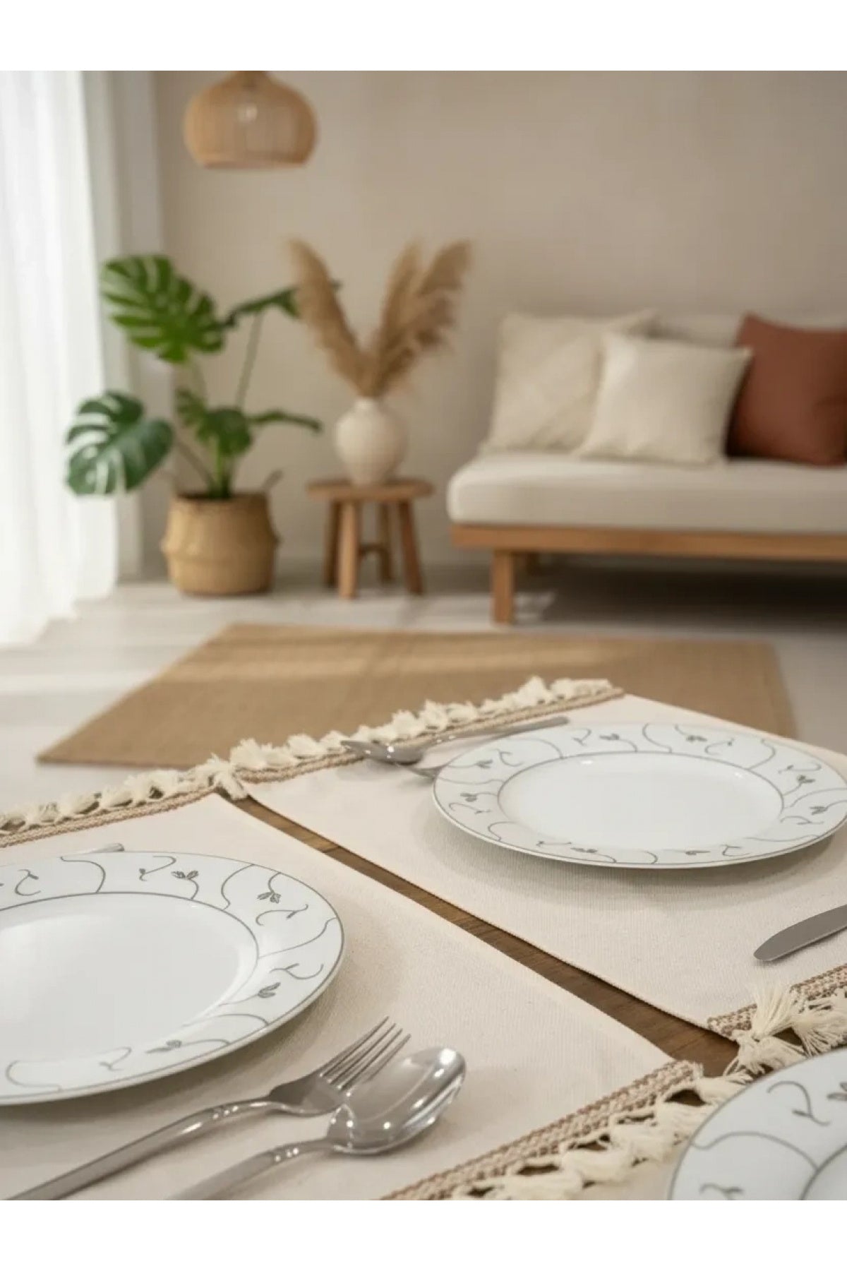 NDC HOME 6lı Keten Amerikan Servis Seti 35x55