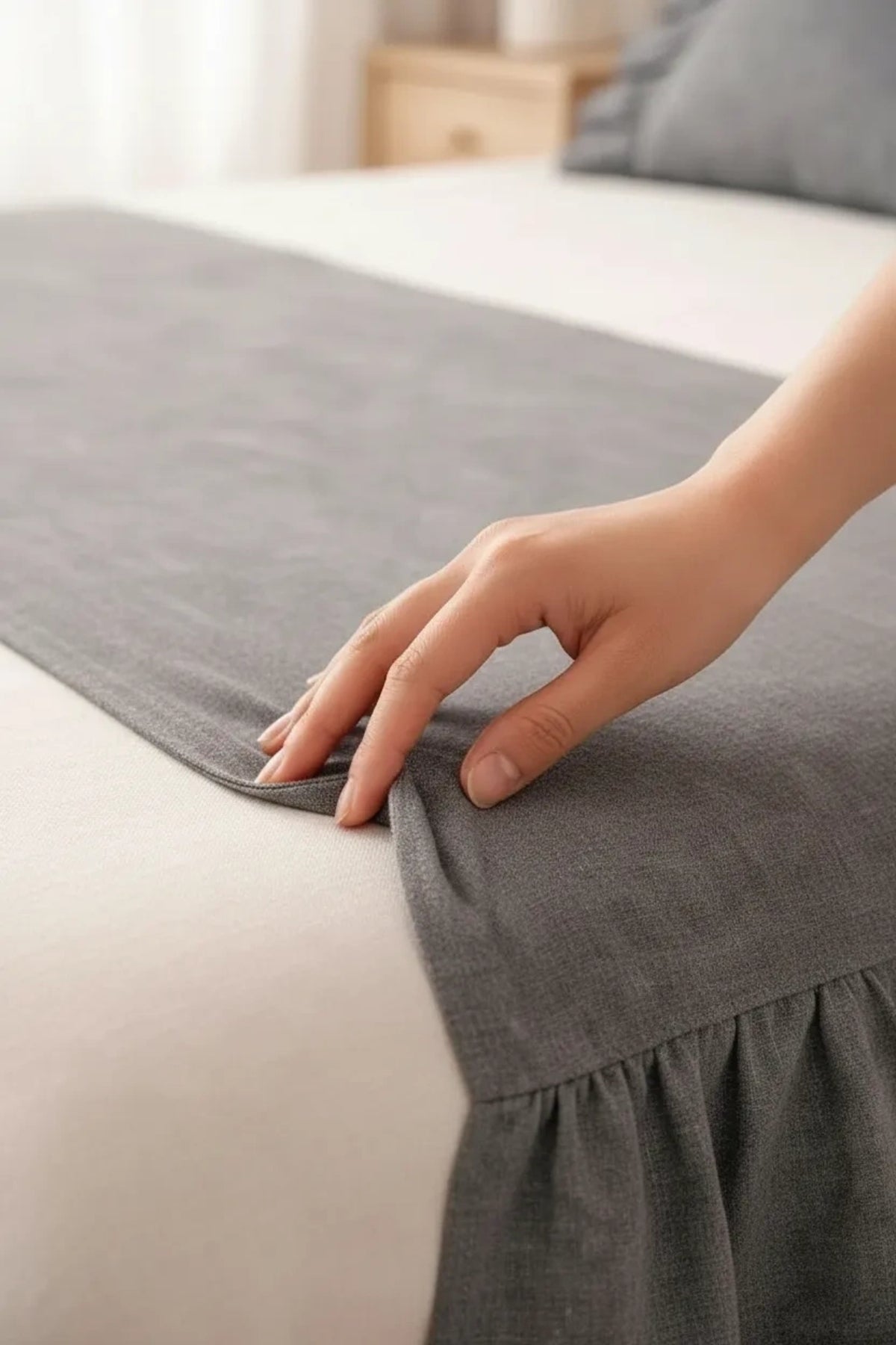 Dekoratif Çift Kişilik Yatak Runner/Örtü Seti [ 2 Adet Yastık Kılıfı Dahil ]