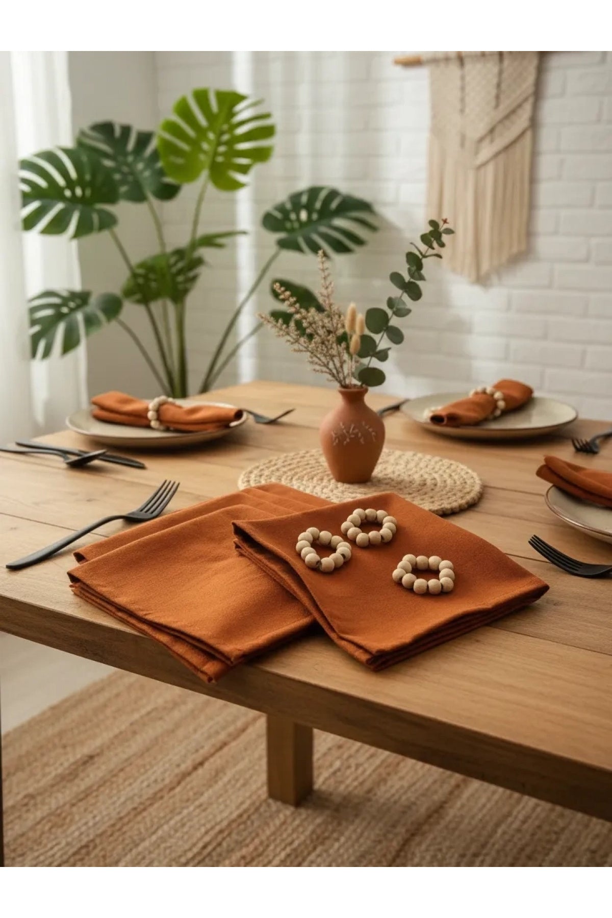 NDC HOME Tarçın Premium Peçete Takımı 6lı (TOKA HEDİYELİ) 40x40