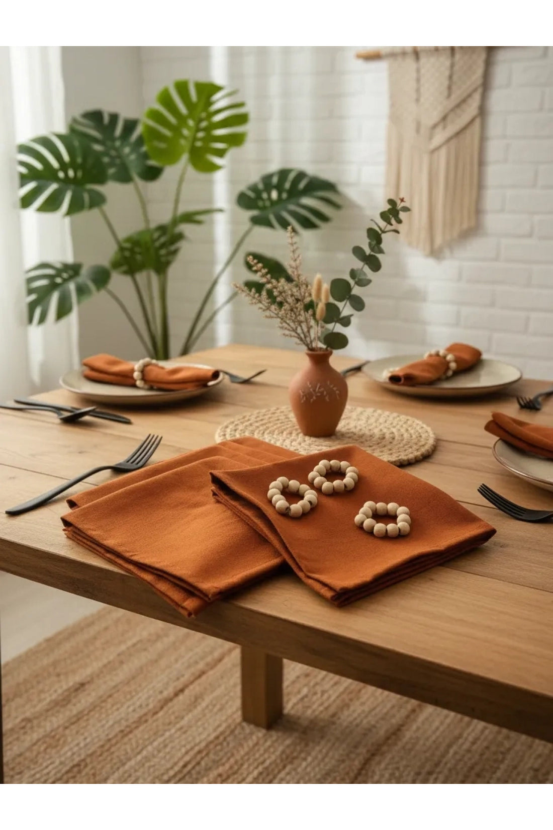 NDC HOME Tarçın Premium Peçete Takımı 6lı (TOKA HEDİYELİ) 40x40