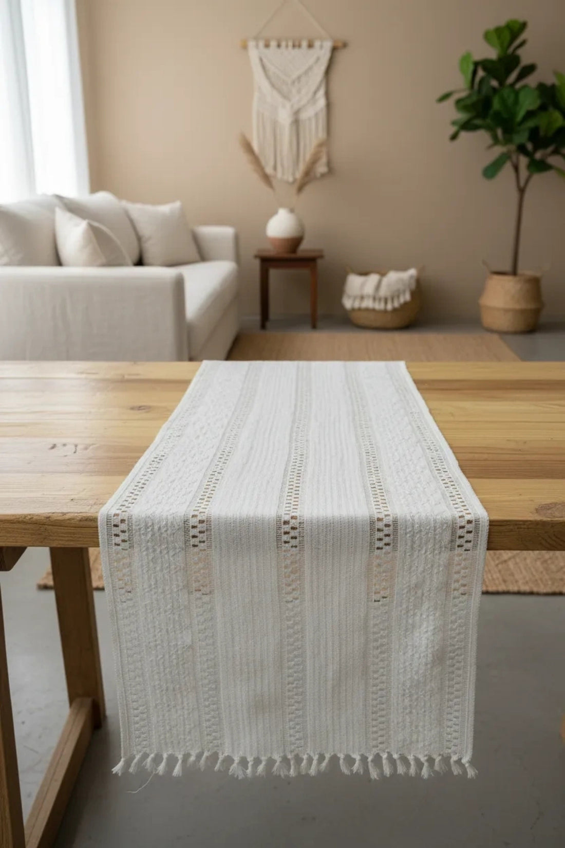 NDC HOME Ham Dantel Örme 2 Lİ Runner Masa Örtüsü 35 x 80
