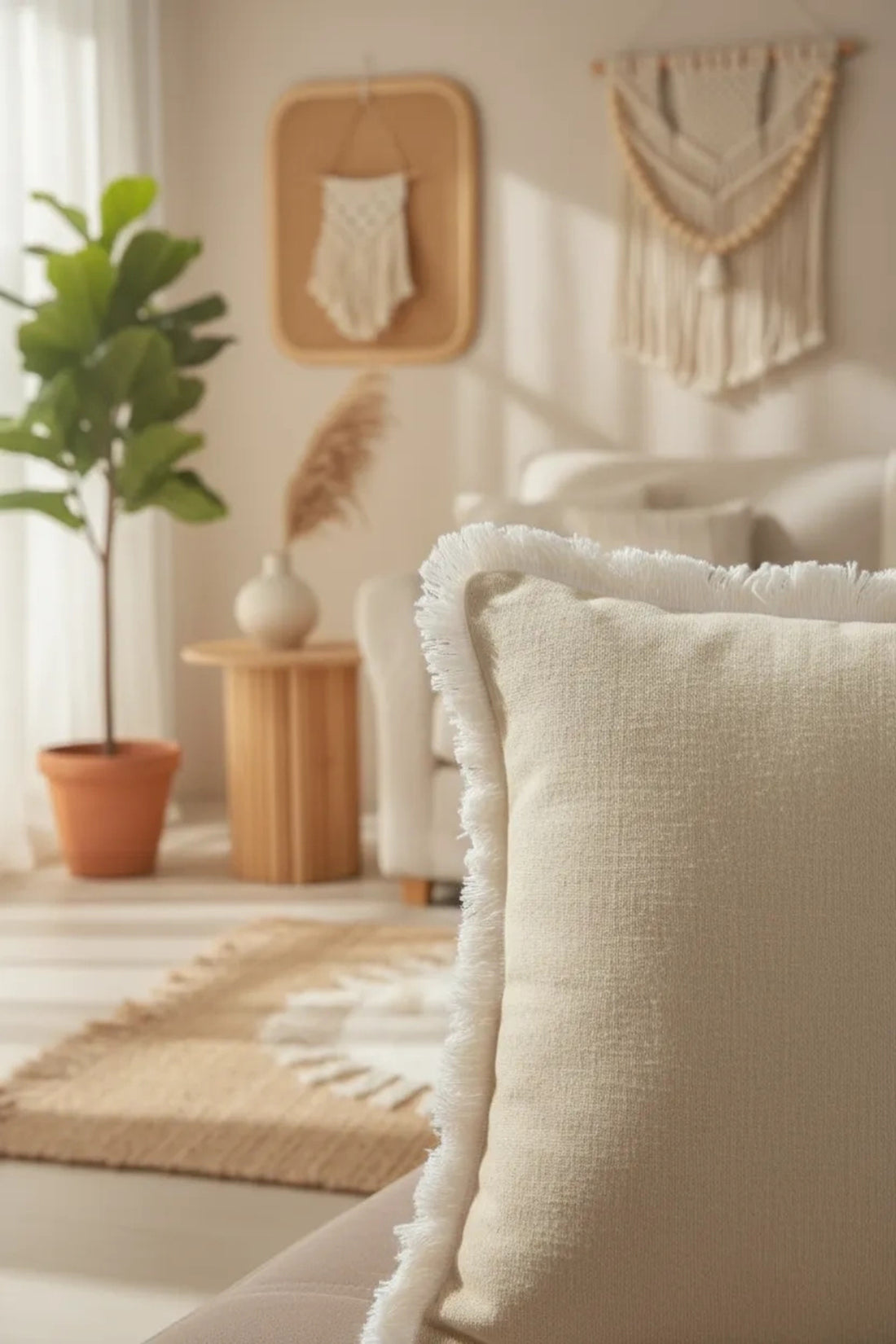 NDC HOME Sarı Püsküllü Kırlent Kırlent Kılıfı 43 X 43