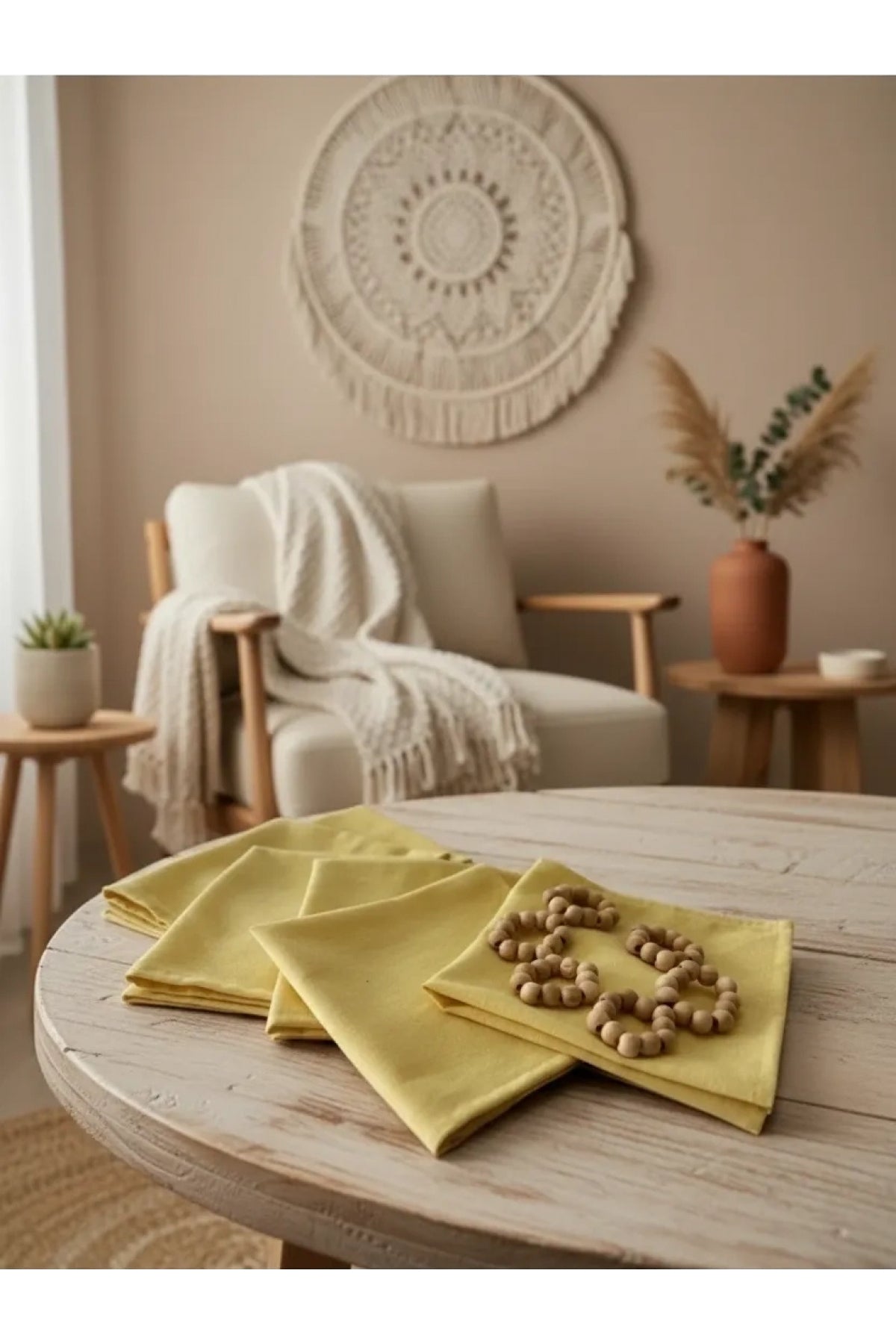 NDC HOME Sarı Premium 6lı (TOKA HEDİYELİ) Peçete Takımı 40x40